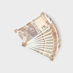 RS 10/- INDIA BANK NOTE SEMI FANCY 10 NOTE SAME NUMBER SET 302302 UNIQUE AND RARE