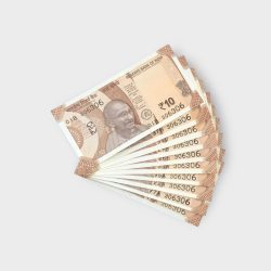 RS 10/- INDIA BANK NOTE SEMI FANCY 10 NOTE SAME NUMBER SET 306306 UNIQUE AND RARE