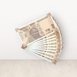 RS 10/- INDIA BANK NOTE SEMI FANCY 10 NOTE SAME NUMBER SET 313313 UNIQUE AND RARE