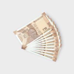 RS 10/- INDIA BANK NOTE SEMI FANCY 10 NOTE SAME NUMBER SET 332332 UNIQUE AND RARE