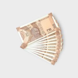 RS 10/- INDIA BANK NOTE SEMI FANCY 10 NOTE SAME NUMBER SET 335335 UNIQUE AND RARE