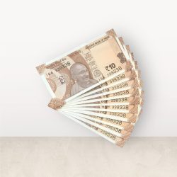 RS 10/- INDIA BANK NOTE SEMI FANCY 10 NOTE SAME NUMBER SET 338338 UNIQUE AND RARE