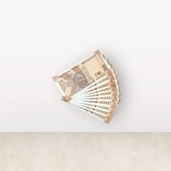 RS 10/- INDIA BANK NOTE SEMI FANCY 10 NOTE SAME NUMBER SET 343343 UNIQUE AND RARE