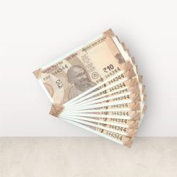 RS 10/- INDIA BANK NOTE SEMI FANCY 10 NOTE SAME NUMBER SET 344344 UNIQUE AND RARE