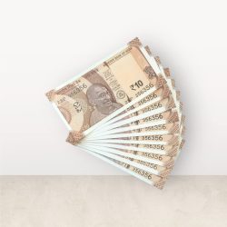 RS 10/- INDIA BANK NOTE SEMI FANCY 10 NOTE SAME NUMBER SET 356356 UNIQUE AND RARE