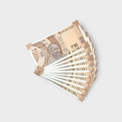 RS 10/- INDIA BANK NOTE SEMI FANCY 10 NOTE SAME NUMBER SET 361361 UNIQUE AND RARE