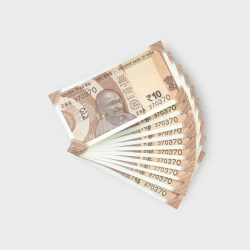 RS 10/- INDIA BANK NOTE SEMI FANCY 10 NOTE SAME NUMBER SET 370370 UNIQUE AND RARE