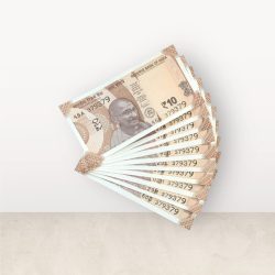 RS 10/- INDIA BANK NOTE SEMI FANCY 10 NOTE SAME NUMBER SET 379379 UNIQUE AND RARE