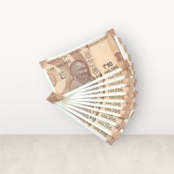 RS 10/- INDIA BANK NOTE SEMI FANCY 10 NOTE SAME NUMBER SET 386386 UNIQUE AND RARE