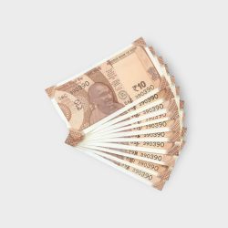 RS 10/- INDIA BANK NOTE SEMI FANCY 10 NOTE SAME NUMBER SET 390390 UNIQUE AND RARE