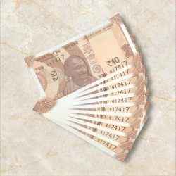 RS 10/- INDIA BANK NOTE SEMI FANCY 10 NOTE SAME NUMBER SET 417417 UNIQUE AND RARE