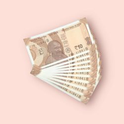 RS 10/- INDIA BANK NOTE SEMI FANCY 10 NOTE SAME NUMBER SET 418418 UNIQUE AND RARE