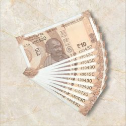 RS 10/- INDIA BANK NOTE SEMI FANCY 10 NOTE SAME NUMBER SET 430430 UNIQUE AND RARE