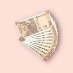 RS 10/- INDIA BANK NOTE SEMI FANCY 10 NOTE SAME NUMBER SET 445445 UNIQUE AND RARE