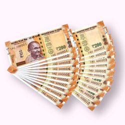 Rs 200 India Banknote Twin Set Low Serial 1AU 000001 TO 10 Gem Unc Unique and Rare