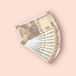 RS 10/- INDIA BANK NOTE SEMI FANCY 10 NOTE SAME NUMBER SET 457457 UNIQUE AND RARE