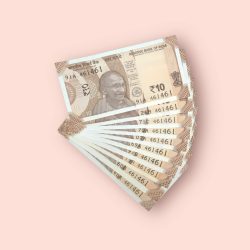 RS 10/- INDIA BANK NOTE SEMI FANCY 10 NOTE SAME NUMBER SET 461461 UNIQUE AND RARE