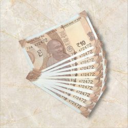 RS 10/- INDIA BANK NOTE SEMI FANCY 10 NOTE SAME NUMBER SET 472472 UNIQUE AND RARE