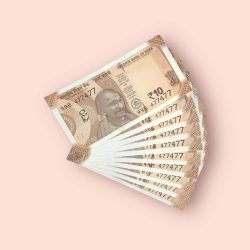 RS 10/- INDIA BANK NOTE SEMI FANCY 10 NOTE SAME NUMBER SET 477477 UNIQUE AND RARE