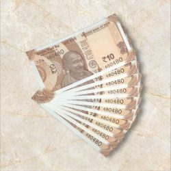 RS 10/- INDIA BANK NOTE SEMI FANCY 10 NOTE SAME NUMBER SET 480480 UNIQUE AND RARE