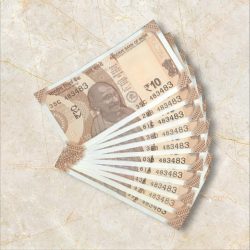 RS 10/- INDIA BANK NOTE SEMI FANCY 10 NOTE SAME NUMBER SET 483483 UNIQUE AND RARE