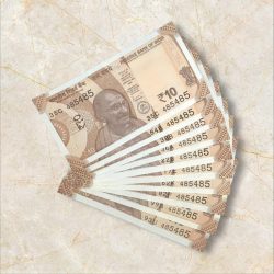 RS 10/- INDIA BANK NOTE SEMI FANCY 10 NOTE SAME NUMBER SET 485485 UNIQUE AND RARE