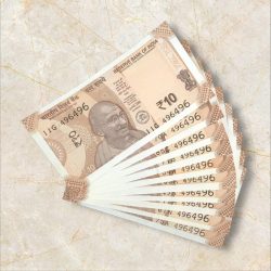 RS 10/- INDIA BANK NOTE SEMI FANCY 10 NOTE SAME NUMBER SET 496496 UNIQUE AND RARE