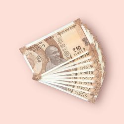 RS 10/- INDIA BANK NOTE SEMI FANCY 10 NOTE SAME NUMBER SET 519519 UNIQUE AND RARE