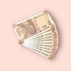 RS 10/- INDIA BANK NOTE SEMI FANCY 10 NOTE SAME NUMBER SET 526526 UNIQUE AND RARE