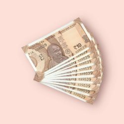 RS 10/- INDIA BANK NOTE SEMI FANCY 10 NOTE SAME NUMBER SET 539539 UNIQUE AND RARE