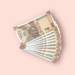 RS 10/- INDIA BANK NOTE SEMI FANCY 10 NOTE SAME NUMBER SET 545545 UNIQUE AND RARE