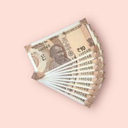 RS 10/- INDIA BANK NOTE SEMI FANCY 10 NOTE SAME NUMBER SET 548548 UNIQUE AND RARE