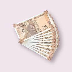 RS 10/- INDIA BANK NOTE SEMI FANCY 10 NOTE SAME NUMBER SET 553553 UNIQUE AND RARE