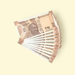 RS 10/- INDIA BANK NOTE 10 NOTE SAME NUMBER SET 556556 GEM UNC