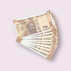 RS 10/- INDIA BANK NOTE SEMI FANCY 10 NOTE SAME NUMBER SET 569569 UNIQUE AND RARE