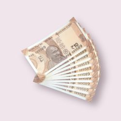 RS 10/- INDIA BANK NOTE SEMI FANCY 10 NOTE SAME NUMBER SET 589589 UNIQUE AND RARE