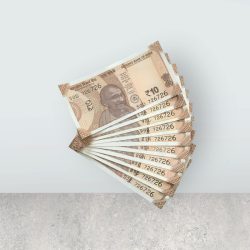 RS 10/- INDIA BANK NOTE SEMI FANCY 10 NOTE SAME NUMBER SET 726726 UNIQUE AND RARE