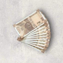 RS 10/- INDIA BANK NOTE SEMI FANCY 10 NOTE SAME NUMBER SET 742742 UNIQUE AND RARE