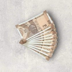 R 10 India Banknote Semi Fancy 10 Note Set Number 747747 Gem Unc Unique and Rare