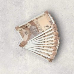 RS 10/- INDIA BANK NOTE SEMI FANCY 10 NOTE SAME NUMBER SET 764764 UNIQUE AND RARE