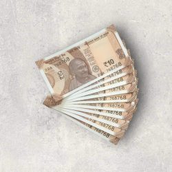 RS 10/- INDIA BANK NOTE SEMI FANCY 10 NOTE SAME NUMBER SET 768768 UNIQUE AND RARE