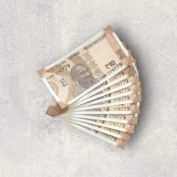 RS 10/- INDIA BANK NOTE SEMI FANCY 10 NOTE SAME NUMBER SET 779779 UNIQUE AND RARE