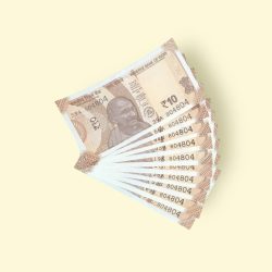 RS 10/- INDIA BANK NOTE 10 NOTE SAME NUMBER SET 804804 GEM UNC