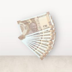 RS 10/- INDIA BANK NOTE SEMI FANCY 10 NOTE SAME NUMBER SET 826826 UNIQUE AND RARE