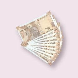 RS 10/- INDIA BANK NOTE SEMI FANCY 10 NOTE SAME NUMBER SET 834834 UNIQUE AND RARE