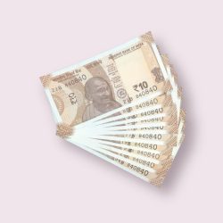 RS 10/- INDIA BANK NOTE SEMI FANCY 10 NOTE SAME NUMBER SET 840840 UNIQUE AND RARE