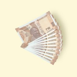 Rs 10/- India Bank Note 10 Note Same Number Set 855855 GEM UNC
