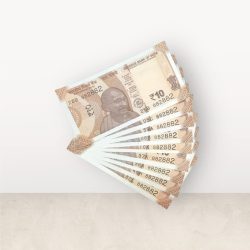 RS 10/- INDIA BANK NOTE SEMI FANCY 10 NOTE SAME NUMBER SET 882882 UNIQUE AND RARE