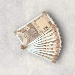 RS 10/- INDIA BANK NOTE SEMI FANCY 10 NOTE SAME NUMBER SET 901901 UNIQUE AND RARE