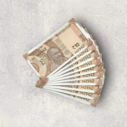 RS 10/- INDIA BANK NOTE SEMI FANCY 10 NOTE SAME NUMBER SET 942942 UNIQUE AND RARE